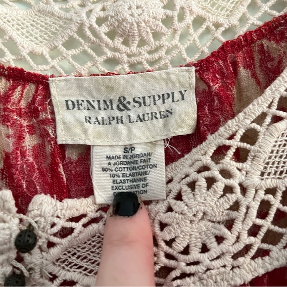 Red semi sheer Ralph Lauren top - Picture 4 of 4